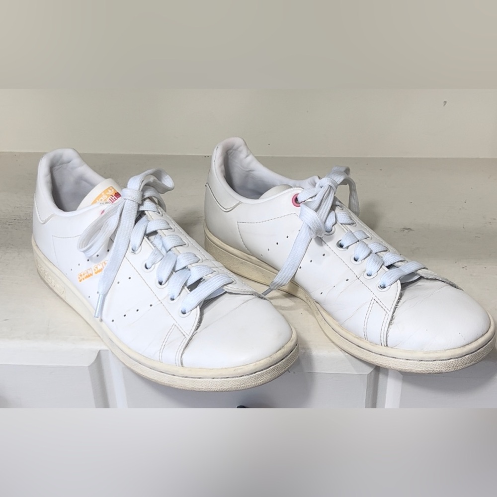 Adidas Women’s Stan Smith White Leather Crew Sneakers Size 10